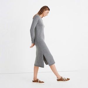 Madewell Gray Midi Sweater Dress Medium New!